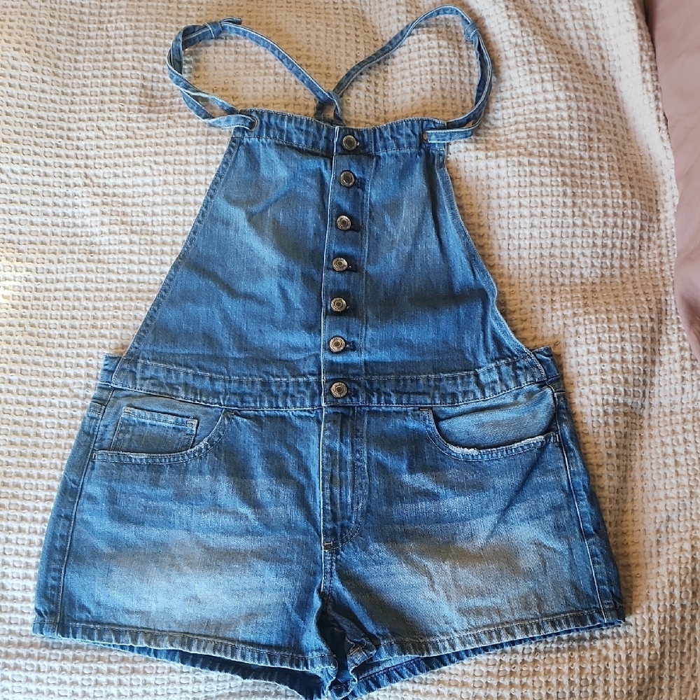 Denim Button-Up Overalls